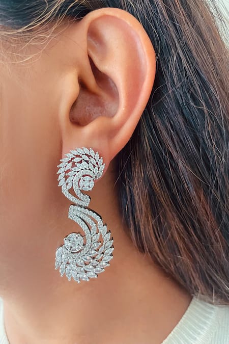 PRERTO Rounded Swirl Imitation Diamond Necklace Set 