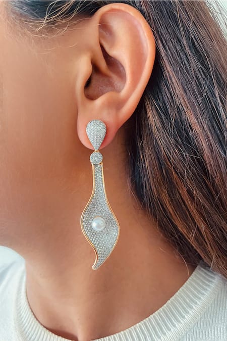 PRERTO Tulip Two Tone & Imitation Diamond Necklace Set 