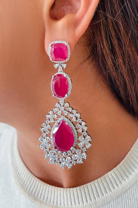 PRERTO Kareena Imitation Diamond Necklace Set 