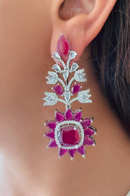 PRERTO Nandini Ruby Imitation Diamond Choker Set 