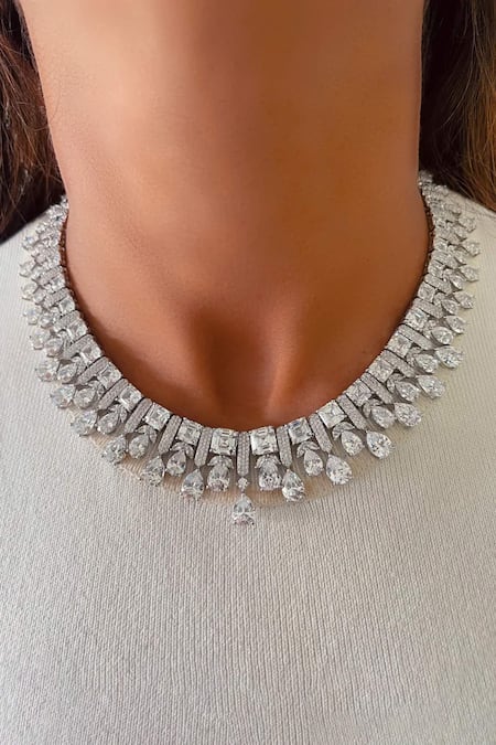 PRERTO Priyanka Imitation Diamond Choker Set 