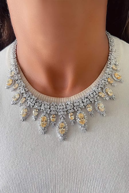 PRERTO Alisha Sunshine Imitation Diamond Choker Set 