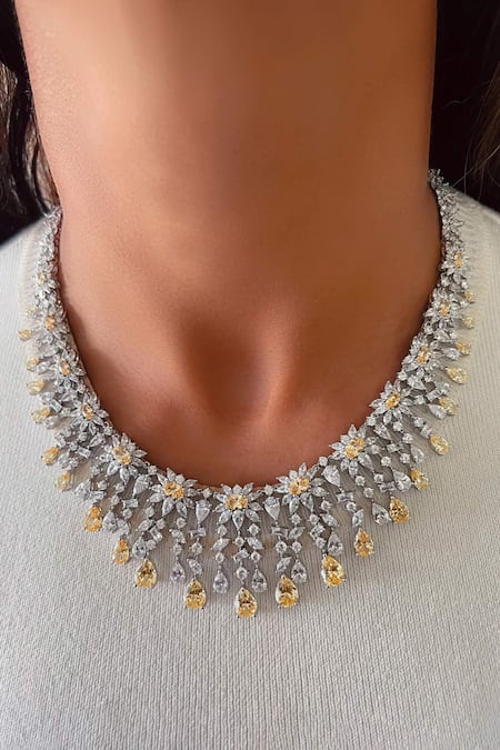 PRERTO Saniya Imitation Diamond Choker Set 
