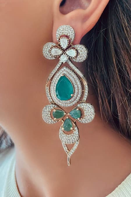 PRERTO Kartika Emerald Polki Necklace Set 