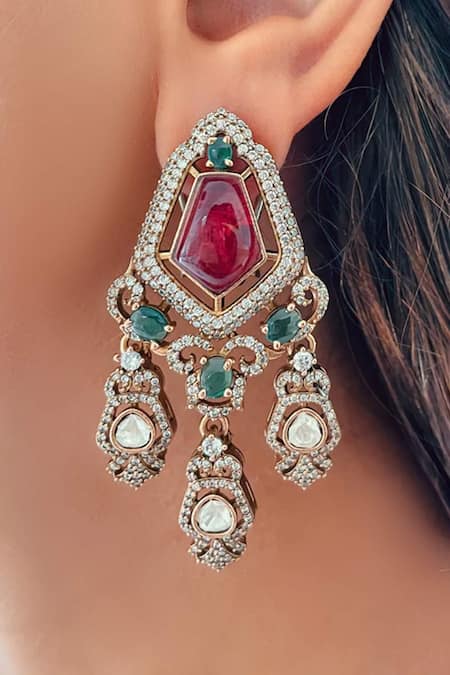 PRERTO Polki Kundan Necklace Set 