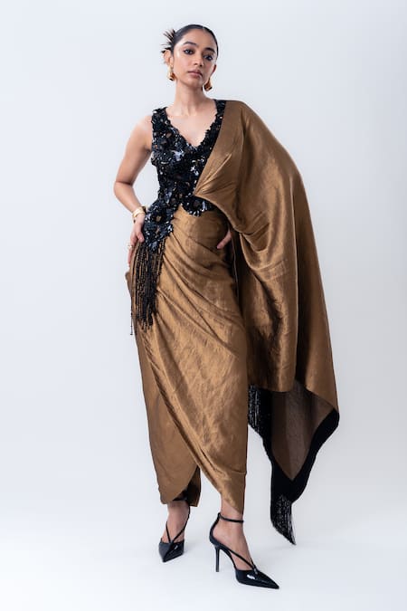 Nupur Kanoi Banarasi Silk Pre-Draped Pant Saree With Blouse 