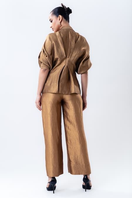 Nupur Kanoi Embroidered Peplum Top & Straight Pant Set 