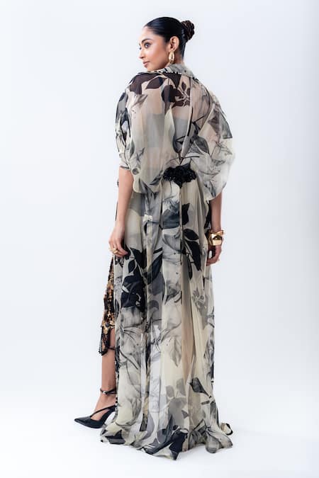 Nupur Kanoi Printed Cape & Embroidered Pencil Skirt Set 