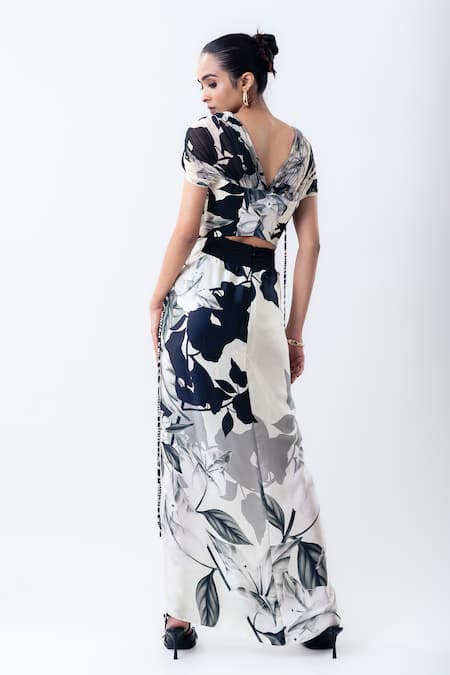 Nupur Kanoi Printed Gather Corset With Pick Up Skirt 