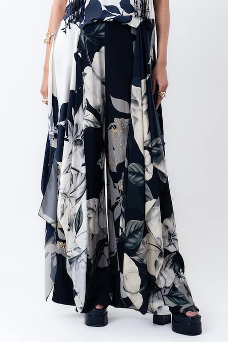 Buy Nupur Kanoi Off White Satin, Crepe Applique, Beads, Printed Drawstring Singlet Top With Pant Online at Aza Fashions Buy_Nupur Kanoi_Off White Satin, Crepe Applique, Beads, Printed Drawstring Singlet Top With Pant _Online_at_Aza_Fashions