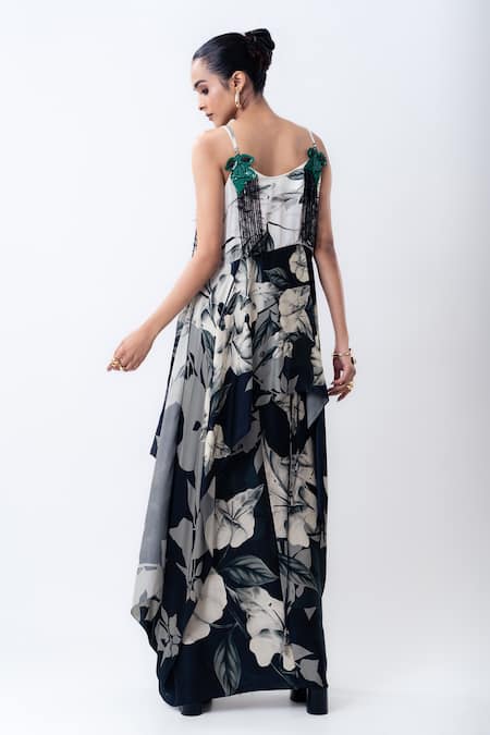 Nupur Kanoi Printed Drawstring Singlet Top With Drawstring Skirt 