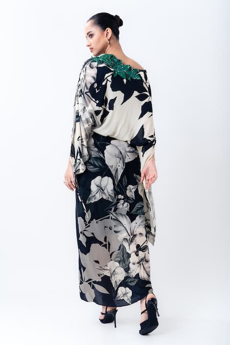 Nupur Kanoi Printed Off Shoulder Drawstring Dress 