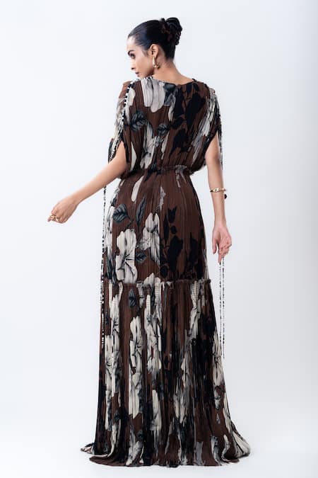 Nupur Kanoi Gathered Tiered Maxi Dress 