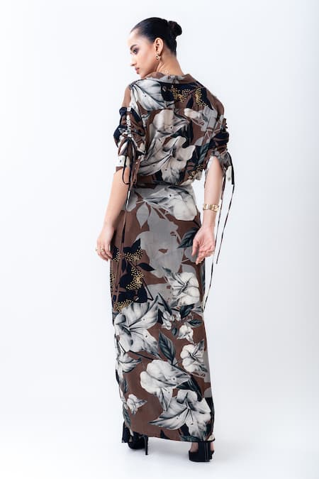 Nupur Kanoi Printed Studded Knotted Dress 