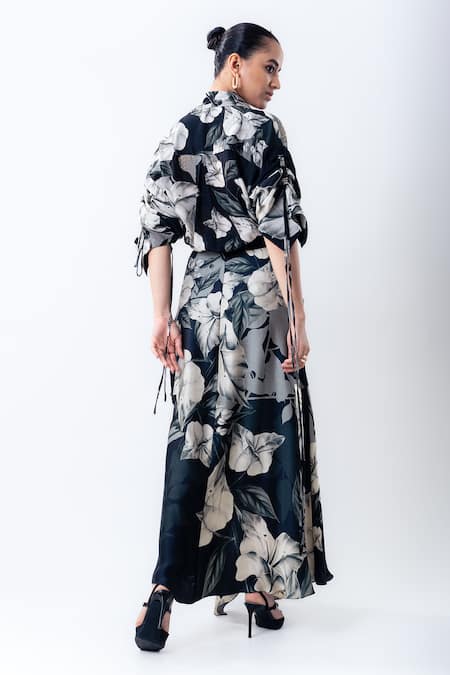 Nupur Kanoi Printed Studded Shirt With Pick Up Skirt 