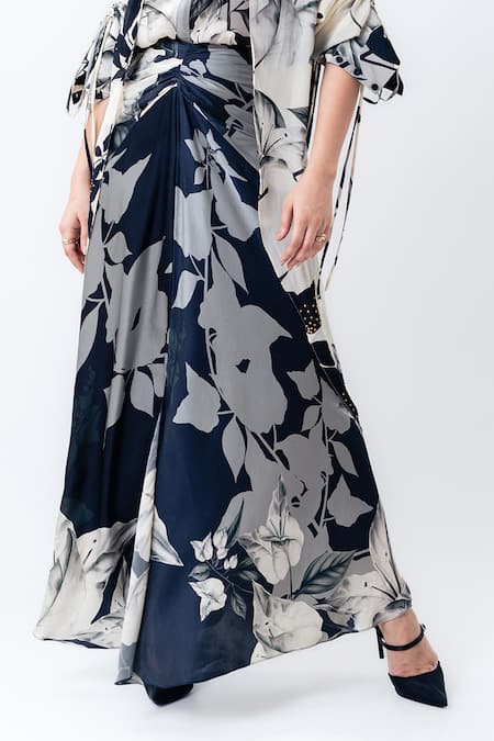 Buy Nupur Kanoi Off White Crepe, Satin Studs, Printed Studded Double Layer Shirt With Skirt Online at Aza Fashions Buy_Nupur Kanoi_Off White Crepe, Satin Studs, Printed Studded Double Layer Shirt With Skirt _Online_at_Aza_Fashions