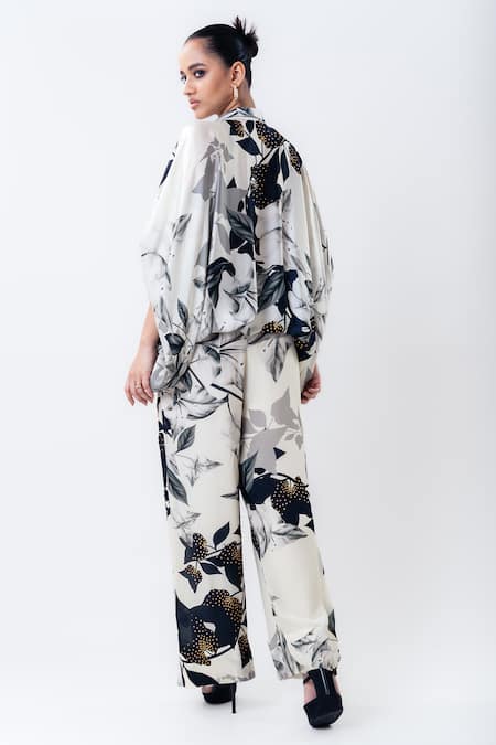 Nupur Kanoi Printed Studded Balloon Top With Pant 