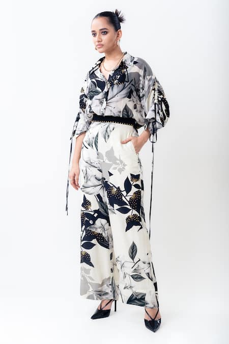 Nupur Kanoi Printed Studded Shirt With Pant 