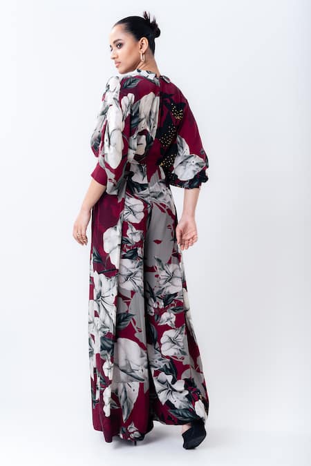 Nupur Kanoi Printed Studded Kimono Jumpsuit 