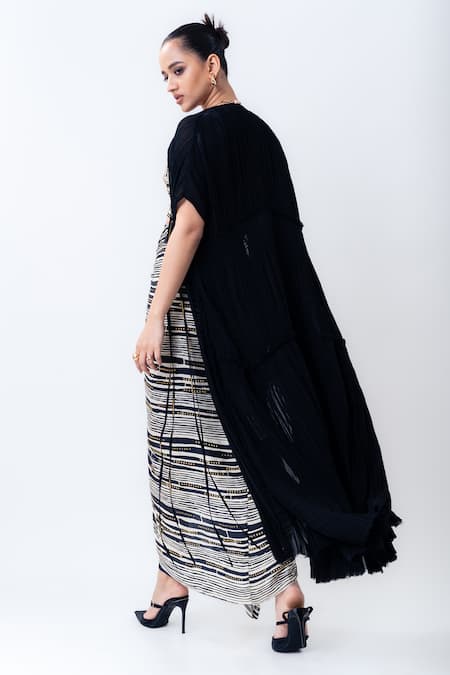 Nupur Kanoi Gathered Jacket With Knotted Skirt Set 