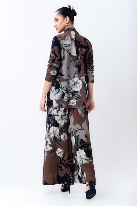 Nupur Kanoi Printed Studded Blazer & Pant Set 