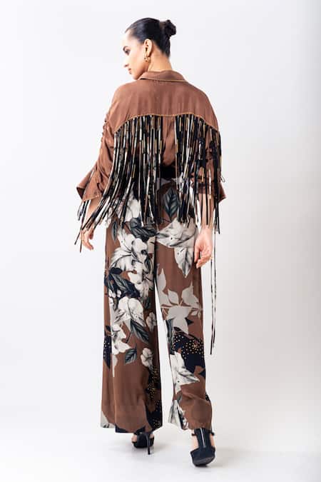 Nupur Kanoi Drawstring Shirt & Printed Pant Set 