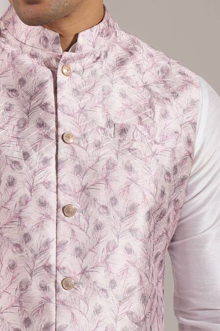 Buy_Rng Safawala_Pink Floral Print Bundi 