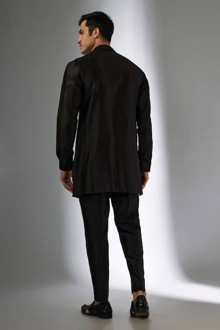 SALIL BHATIA Silk Chanderi Sequins Embellished Sherwani Set 