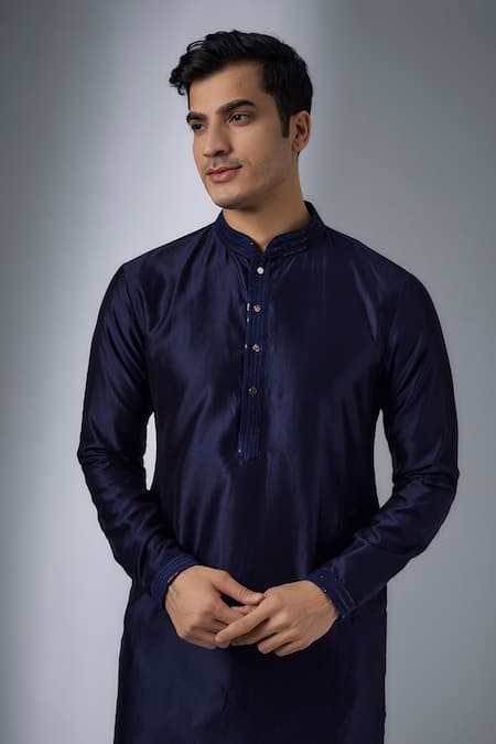 Buy SALIL BHATIA Navy Silk, Silk, Sequins, Neer Mahal Embellished Kurta Set Online at Aza Fashions Buy_SALIL BHATIA_Navy Silk, Silk, Sequins, Neer Mahal Embellished Kurta Set _Online_at_Aza_Fashions