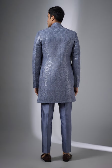 SALIL BHATIA Reet Mahal Sequins Embellished Sherwani Set 