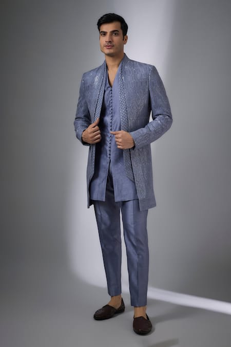 SALIL BHATIA Reet Mahal Sequins Embellished Sherwani Set 