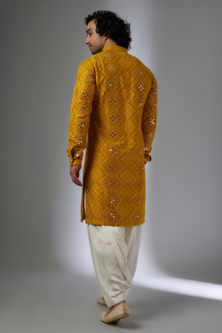 SALIL BHATIA Van Mahal Thread & Mirror Work Kurta Set 