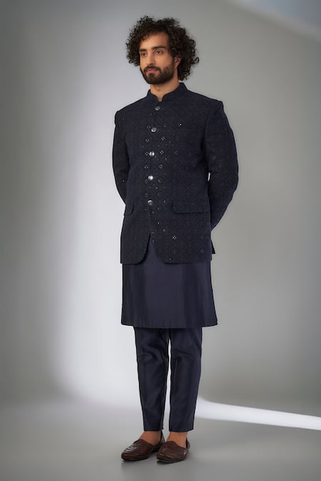 SALIL BHATIA Sequins Embellished Bandhgala Set 