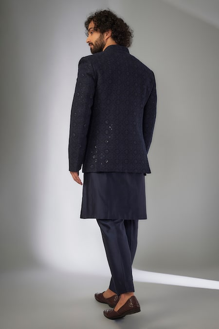 SALIL BHATIA Sequins Embellished Bandhgala Set 