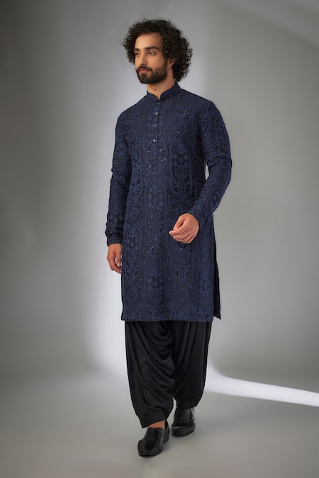 SALIL BHATIA Taj Mahal Silk Chanderi Kurta Set 