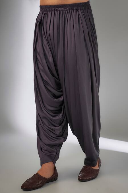 Buy_SALIL BHATIA_Purple Silk, Modal, Satin Embroidery, Rooh Mahal Thread Embellished Kurta Set _Online_at_Aza_Fashions