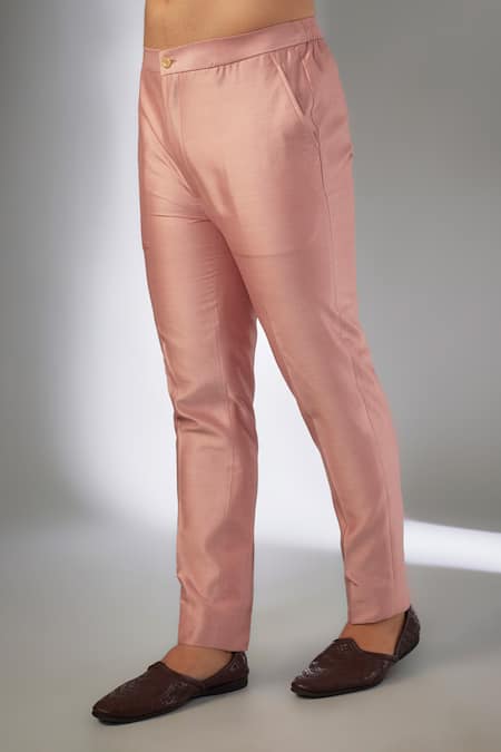 SALIL BHATIA_Pink Silk, Silk, Embroidery, Raj Mahal Thread Sherwani Set _Online_at_Aza_Fashions