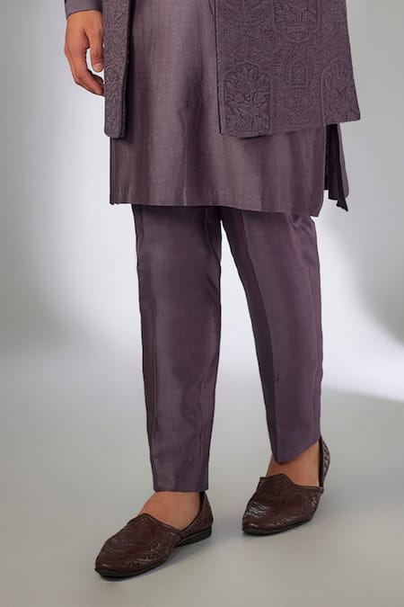 SALIL BHATIA Purple Silk, Silk, Ruhani Mahal Embellished Sherwani Set Online at Aza Fashions SALIL BHATIA_Purple Silk, Silk, Ruhani Mahal Embellished Sherwani Set _Online_at_Aza_Fashions