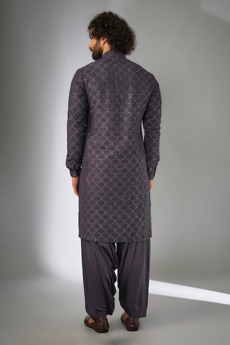SALIL BHATIA Chakri Boota Thread Embellished Kurta Set 