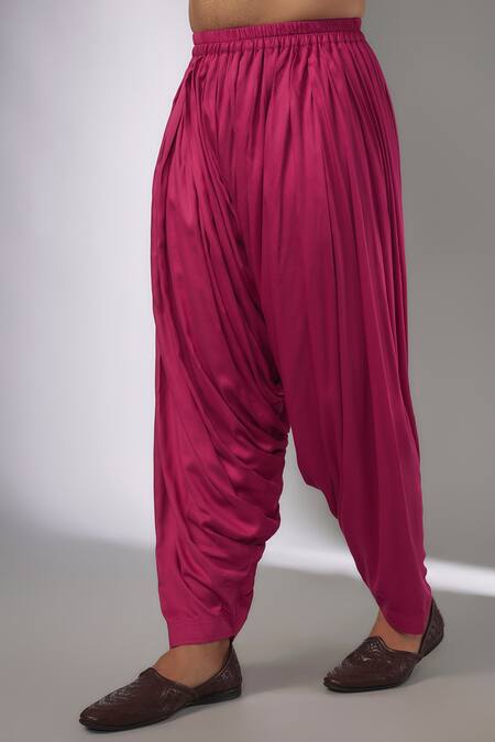 Buy_SALIL BHATIA_Pink Silk, Modal, Satin Sequins, Embroidery Roop Mahal Embellished Kurta Set _Online_at_Aza_Fashions