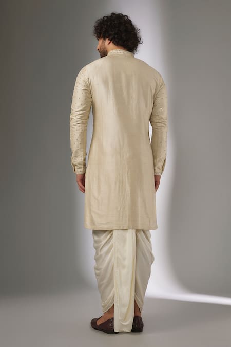 SALIL BHATIA Ainaa Mahal Raw Silk Thread Work Kurta Set 