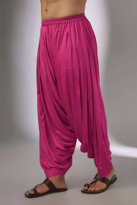 SALIL BHATIA_Pink Silk, Modal, Satin Mirrors, Embroidery Ainaa Mahal Work Kurta Set _Online_at_Aza_Fashions