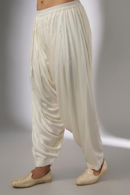 SALIL BHATIA_Off White Chanderi , Modal, Embroidery Somya Mahal Threadwork Kurta Set _Online_at_Aza_Fashions