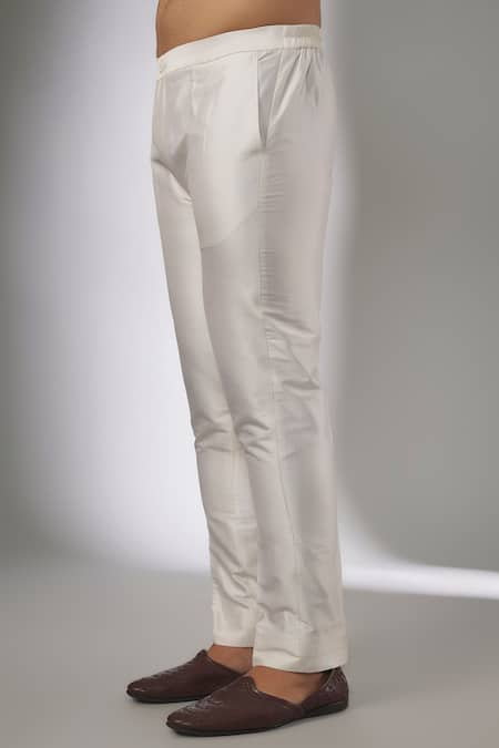 Buy_SALIL BHATIA_Green Silk Embroidery Pure Thread Kurta Set _Online_at_Aza_Fashions