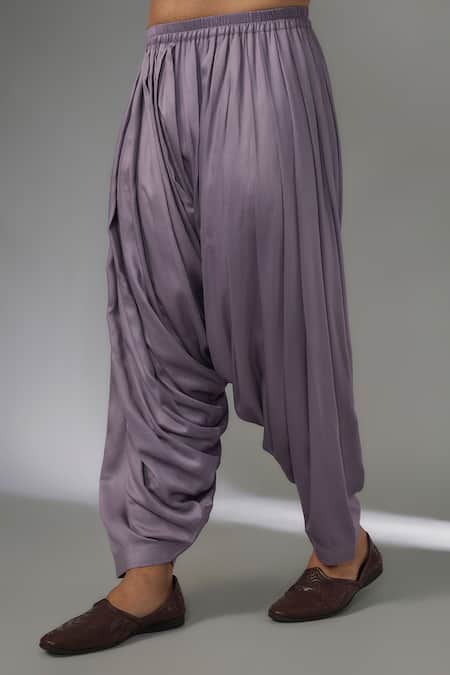 SALIL BHATIA_Purple Silk, Modal, Satin Sequins, Embroidery Surat Mahal Embellished Kurta Set _Online_at_Aza_Fashions