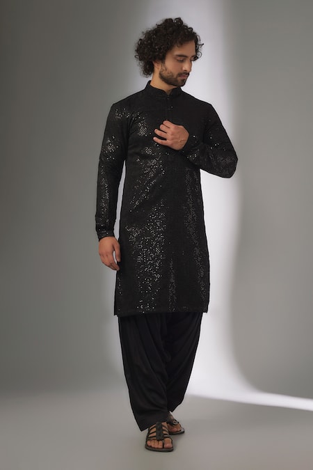 SALIL BHATIA Thread & Sequins Embellished Kurta Set 