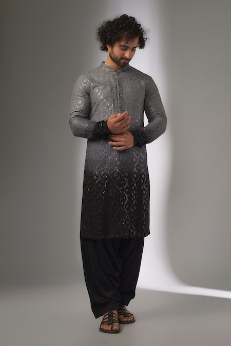 SALIL BHATIA Chakor Boota Embellished Ombre Kurta Set 