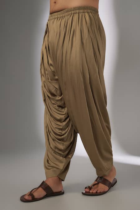 SALIL BHATIA_Gold Chanderi Silk, Modal, Satin Zari Work Kurta Set _Online_at_Aza_Fashions