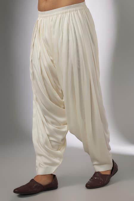 SALIL BHATIA_Yellow Silk, Modal, Satin Embroidery, Sequins Rooh Mahal Embellished Kurta Set _Online_at_Aza_Fashions