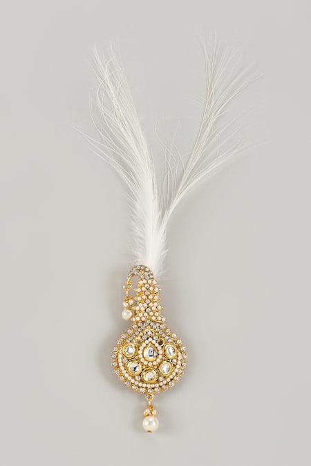 SALIL BHATIA Kundan & Pearl Feather Kalangi 